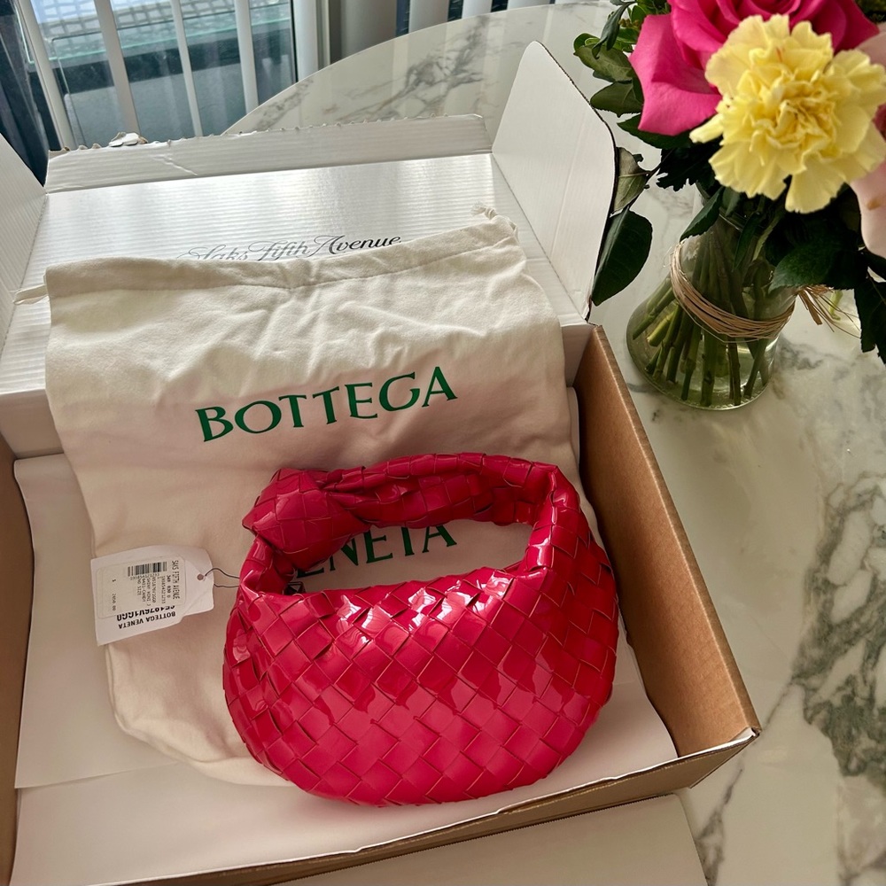 Bottega Veneta Mini Jodie Patent Leather Hobo Bag
Color: CANDY